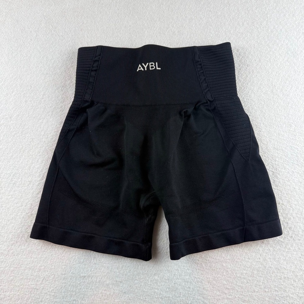 AYBL Womens Black Seamless High Waisted Workout Biker Shorts Size Small